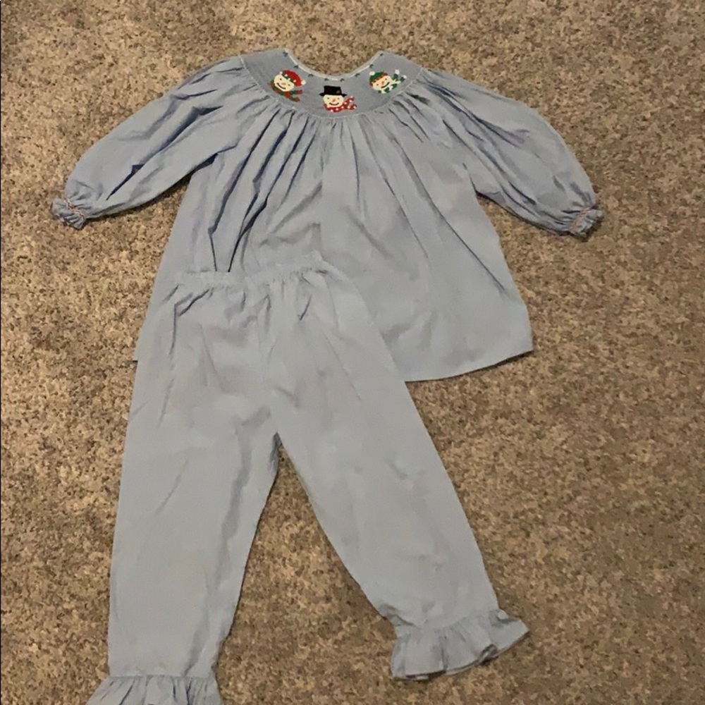 Christmas Snowman Smocked Outfit ☃️